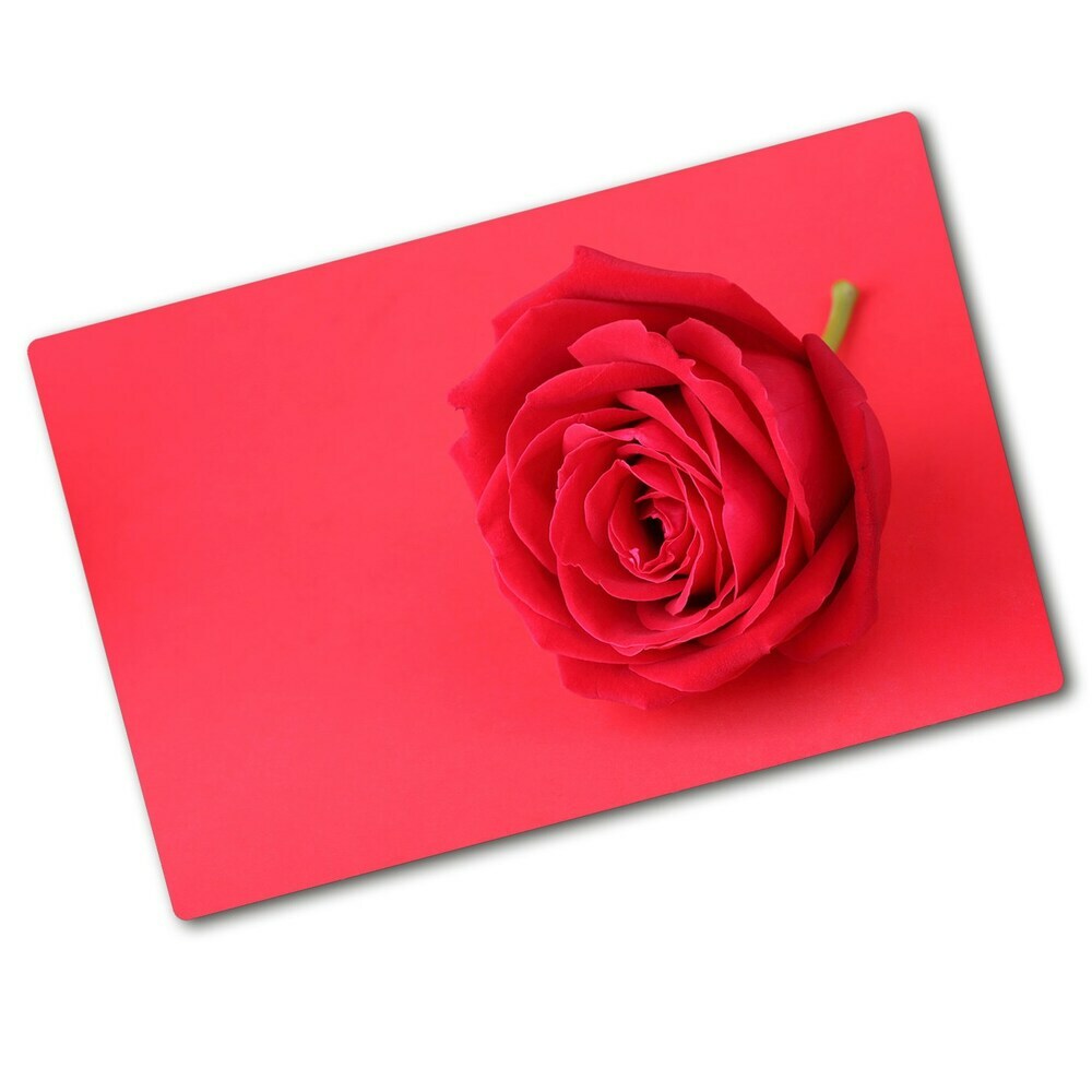 Deska na krájení skleněná Červená růže