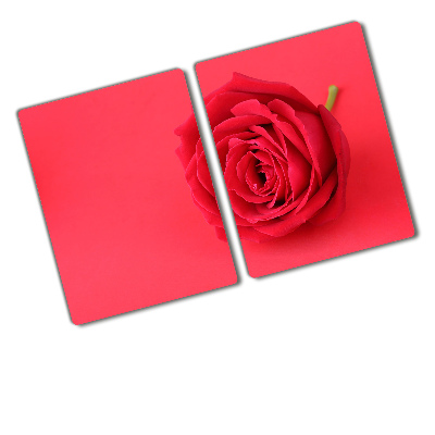 Deska na krájení skleněná Červená růže
