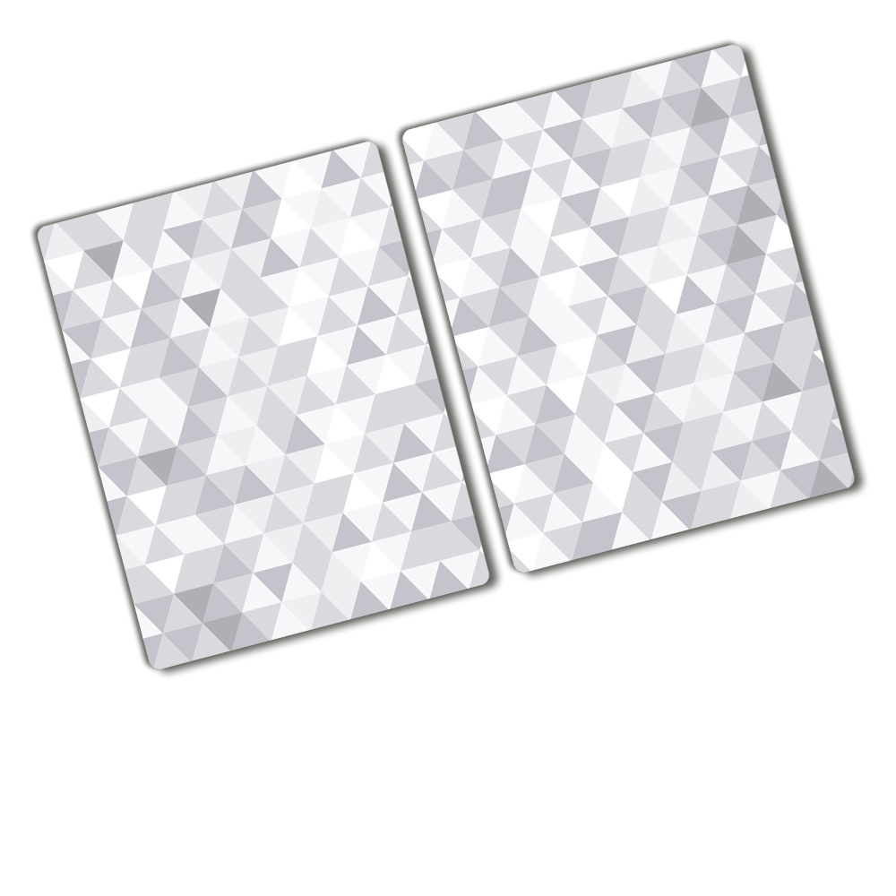 Kuchyňská deska velká skleněná Šedé trojůhelníky