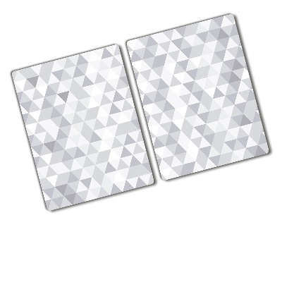 Kuchyňská deska velká skleněná Šedé trojůhelníky