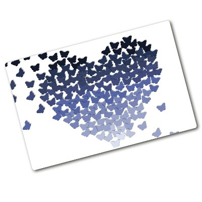 Deska na krájení skleněná Srdce z motýlů