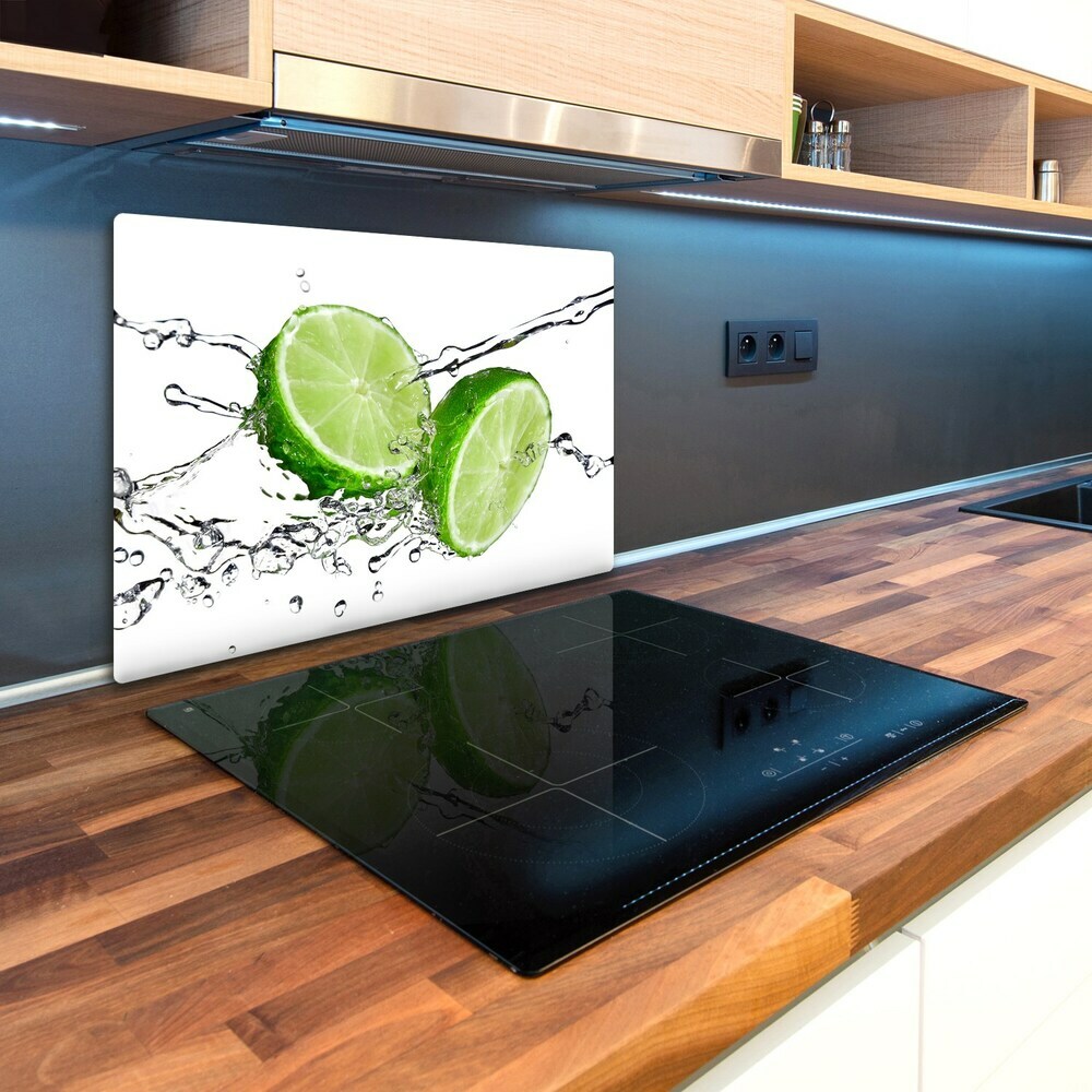 Kuchyňská deska velká skleněná Limetky a voda
