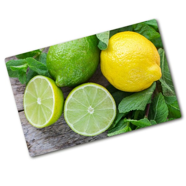 Kuchyňská deska velká skleněná Limetka a citron