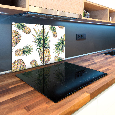 Kuchyňská deska velká skleněná Ananasy