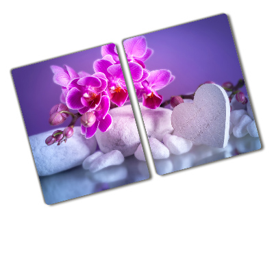 Deska na krájení tvrzená Orchidej a srdce