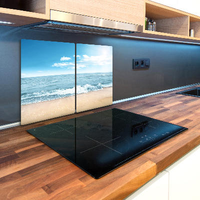 Kuchyňská deska velká skleněná Pláž