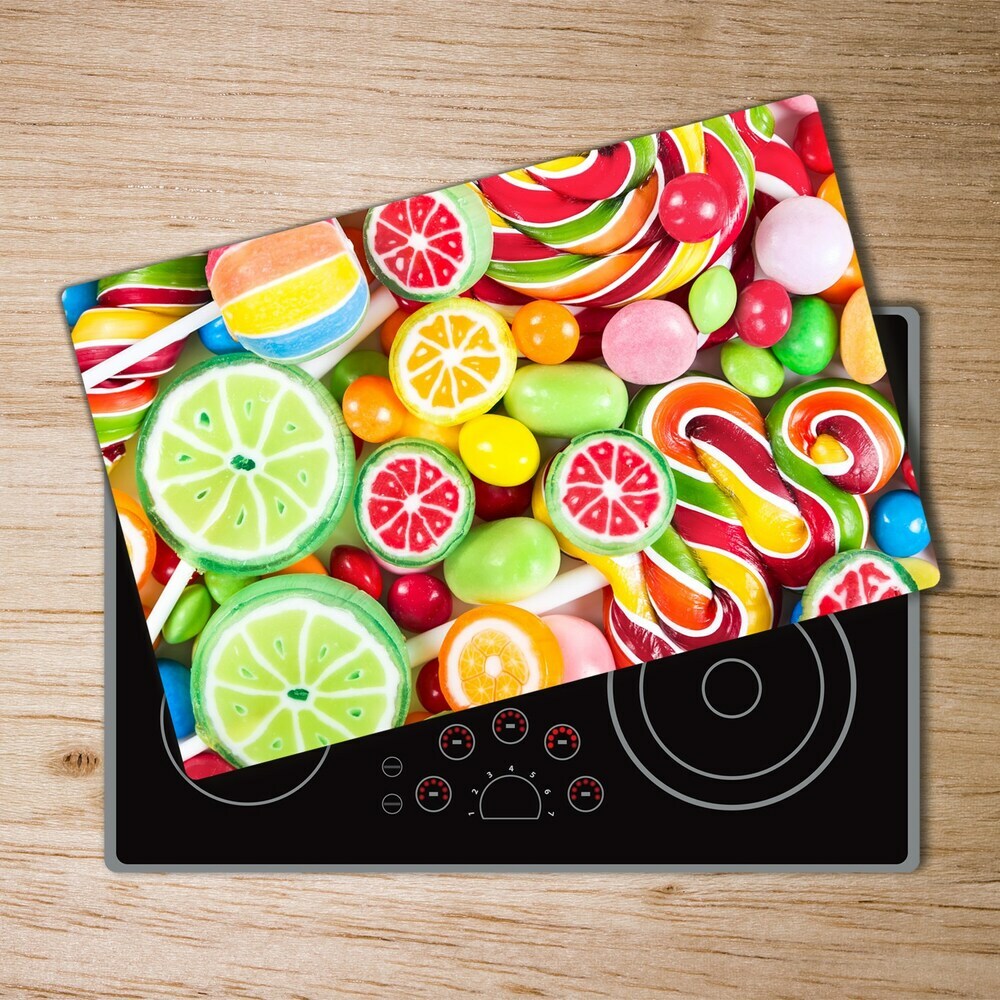 Kuchyňská deska velká skleněná Barevné cukrovinky