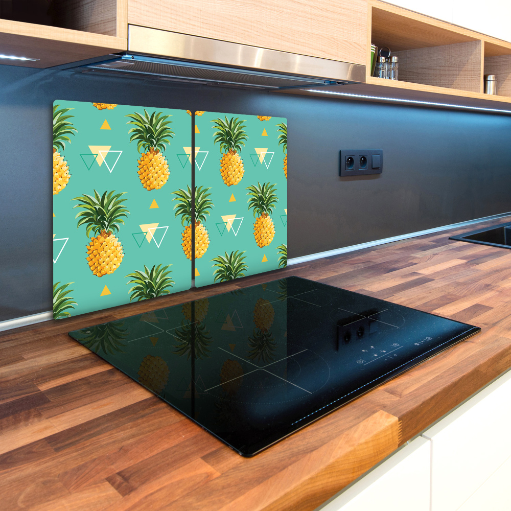 Kuchyňská deska velká skleněná Ananasy