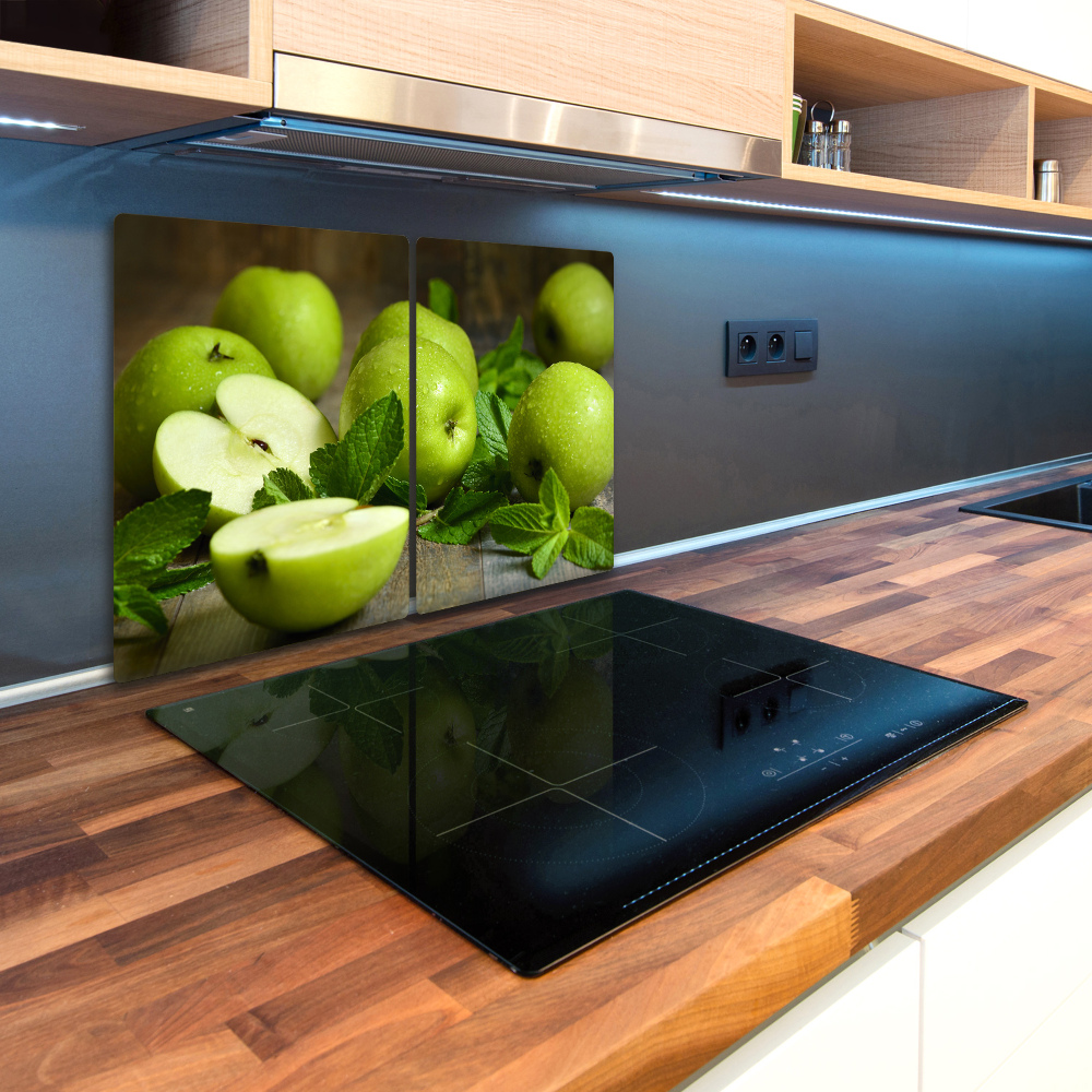 Kuchyňská deska velká skleněná Zelená jablka