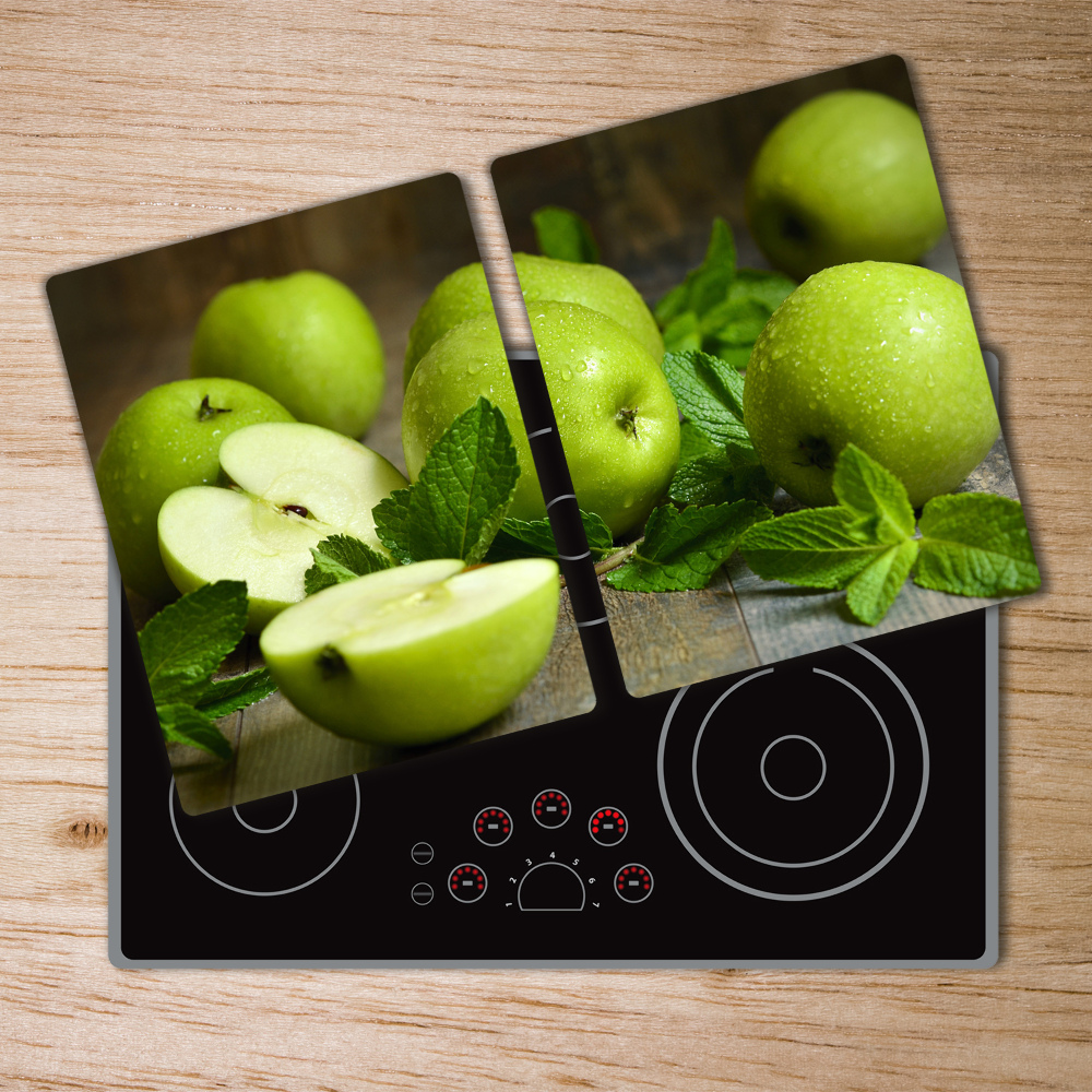 Kuchyňská deska velká skleněná Zelená jablka