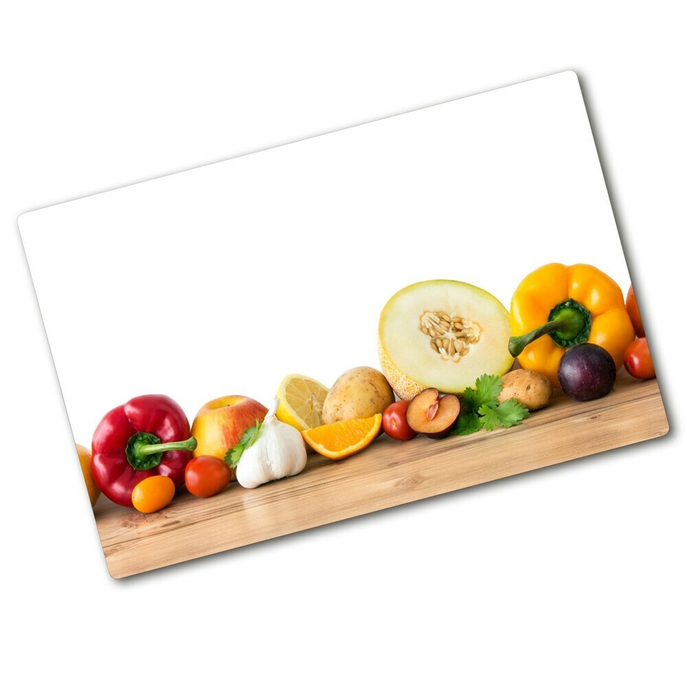 Kuchyňská deska velká skleněná Ovoce a zelenína