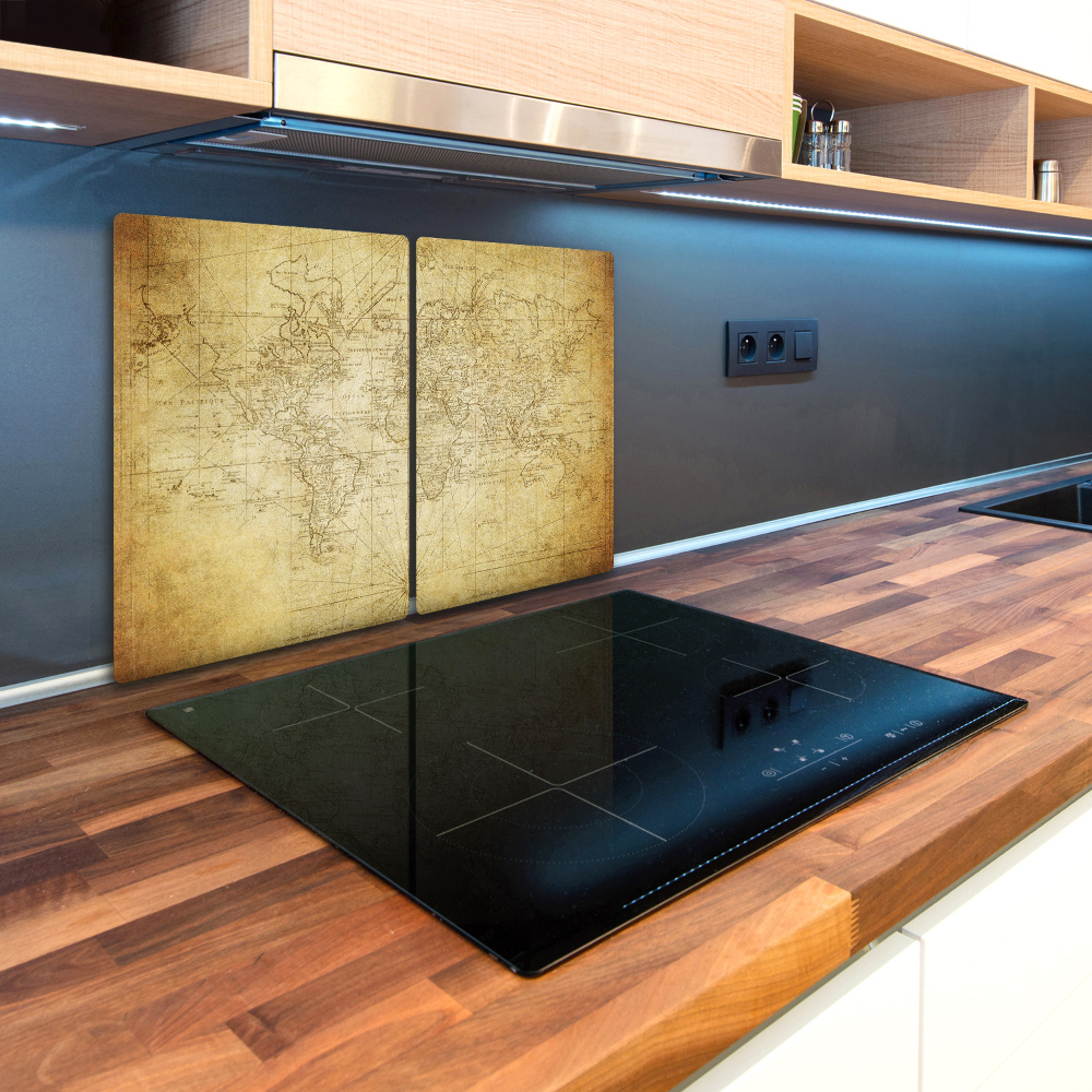 Kuchyňská deska skleněná Stará mapa světa