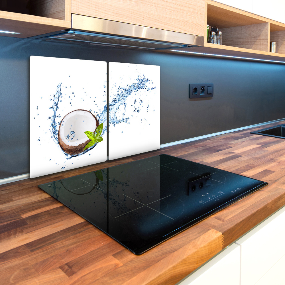Kuchyňská deska velká skleněná Kokos a voda
