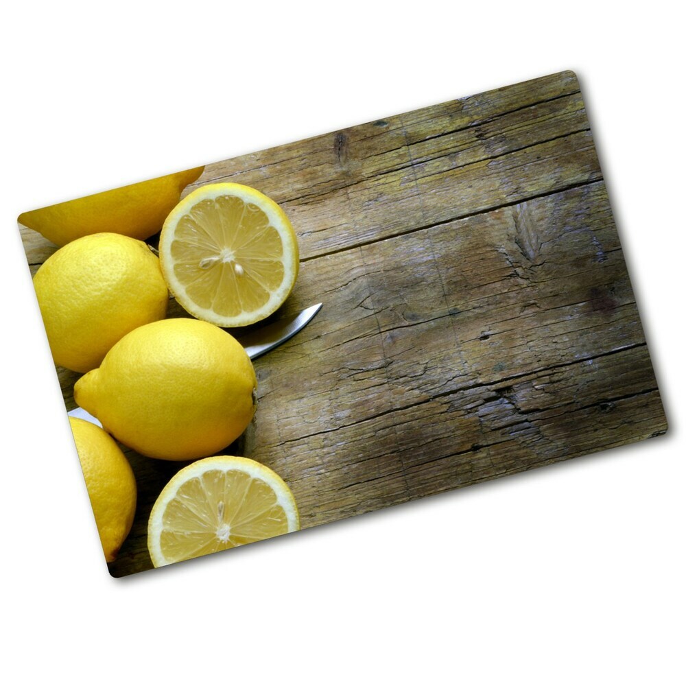 Kuchyňská deska velká skleněná Citrony na keři