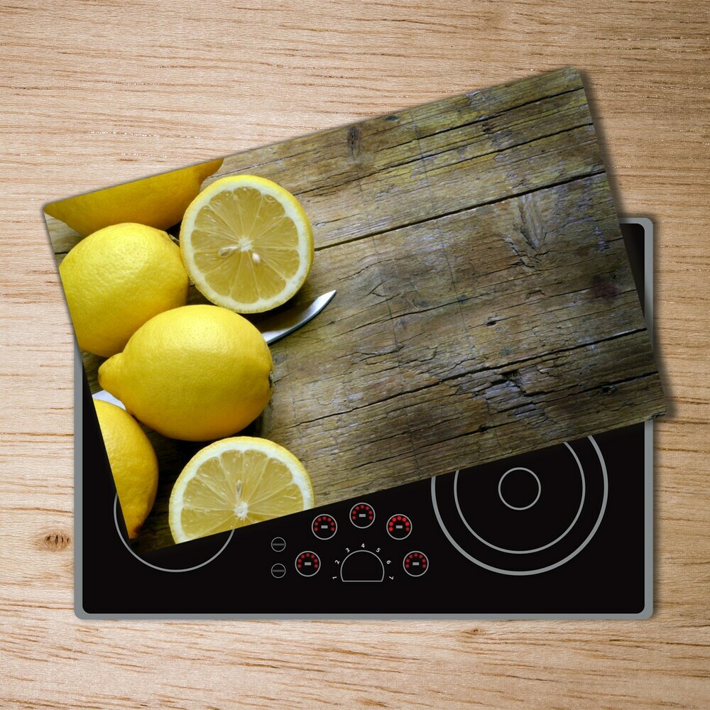 Kuchyňská deska velká skleněná Citrony na keři