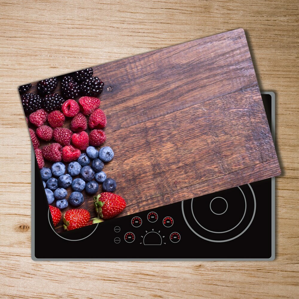 Kuchyňská deska velká skleněná Lesní ovoce