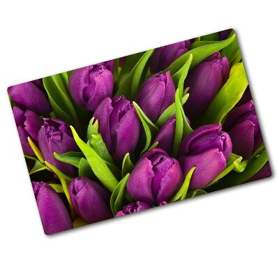 Deska na krájení tvrzená Fialové tulipány