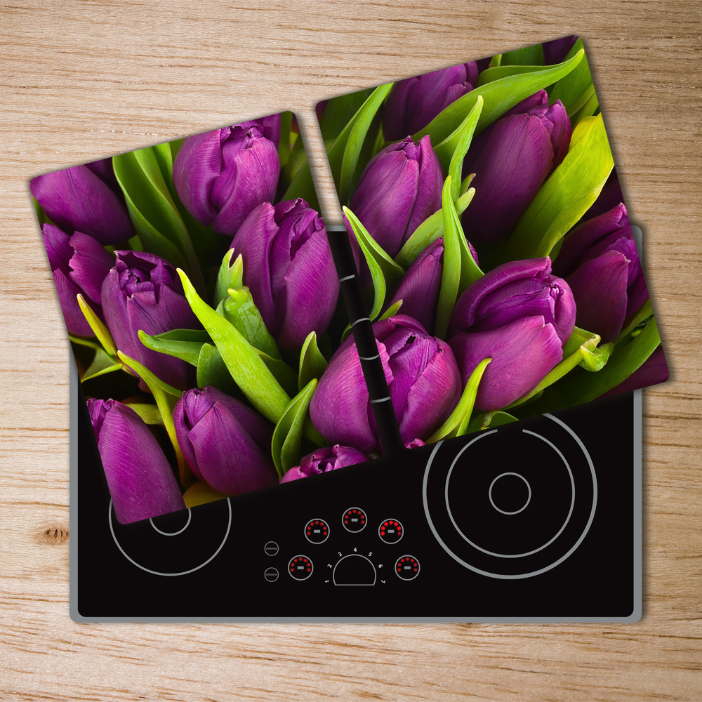 Deska na krájení tvrzená Fialové tulipány