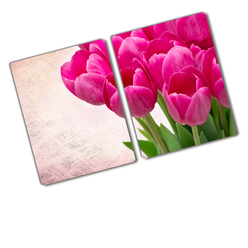 Deska na krájení tvrzená Růžové tulipány