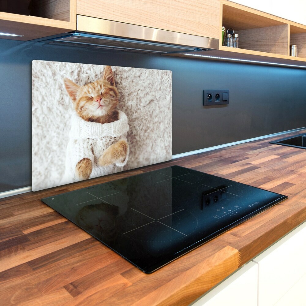 Kuchyňská deska skleněná Kočka ve svetru