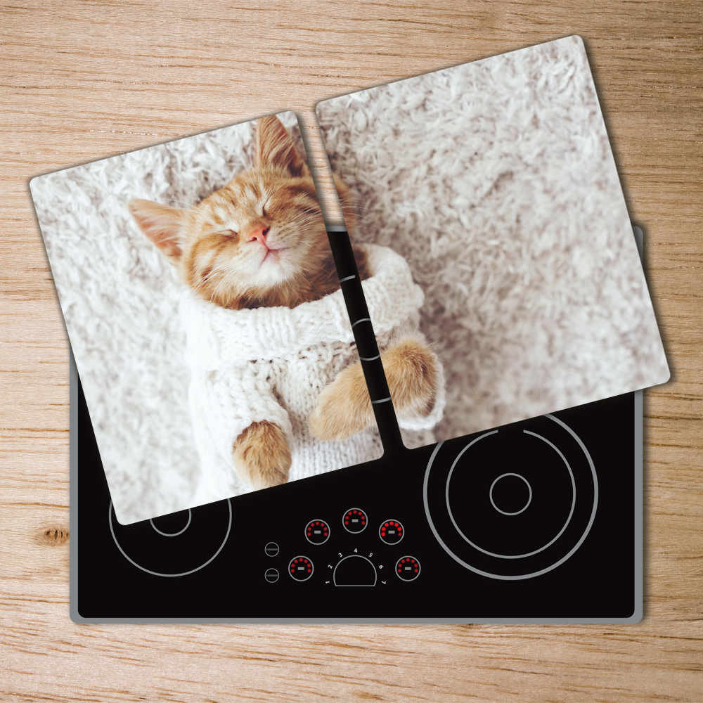 Kuchyňská deska skleněná Kočka ve svetru