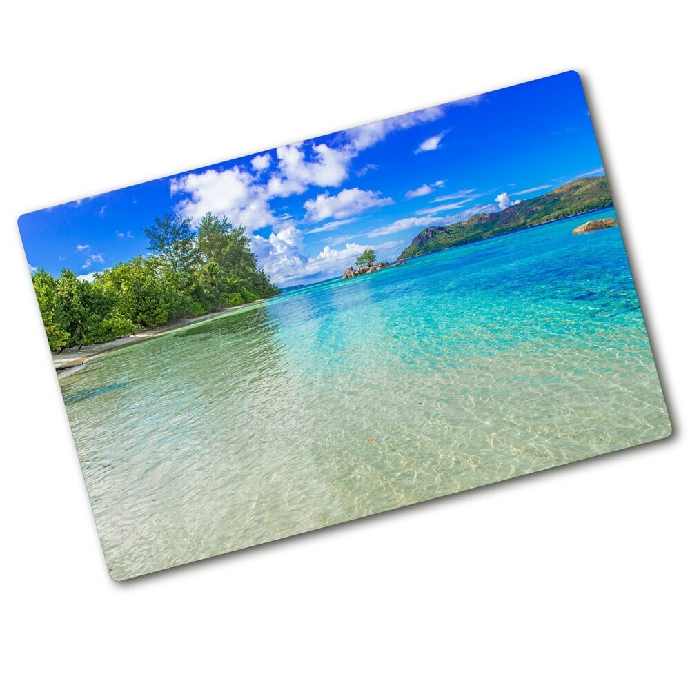 Kuchyňská deska skleněná Pláž Seychely