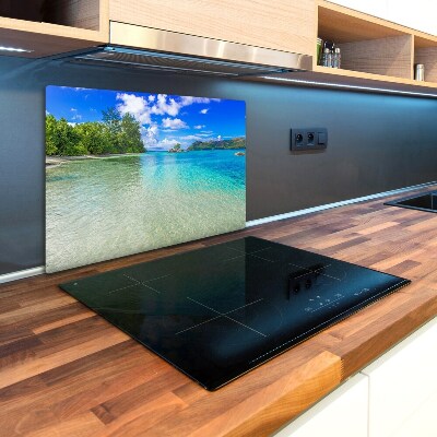 Kuchyňská deska skleněná Pláž Seychely
