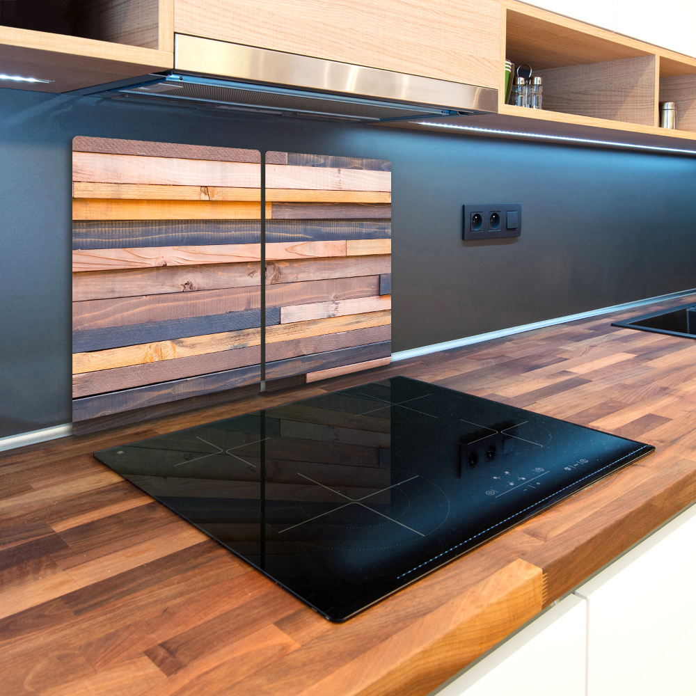 Kuchyňská deska velká skleněná Dřevěná stěna