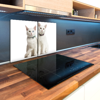 Kuchyňská deska skleněná Bílé kočky