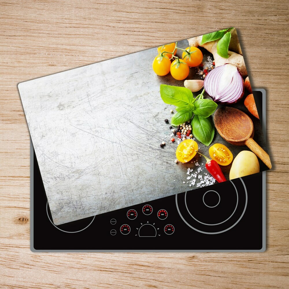Kuchyňská deska velká skleněná Zelenina