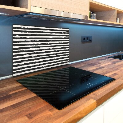 Kuchyňská deska skleněná Černobílé pásky