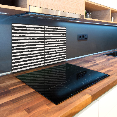 Kuchyňská deska skleněná Černobílé pásky