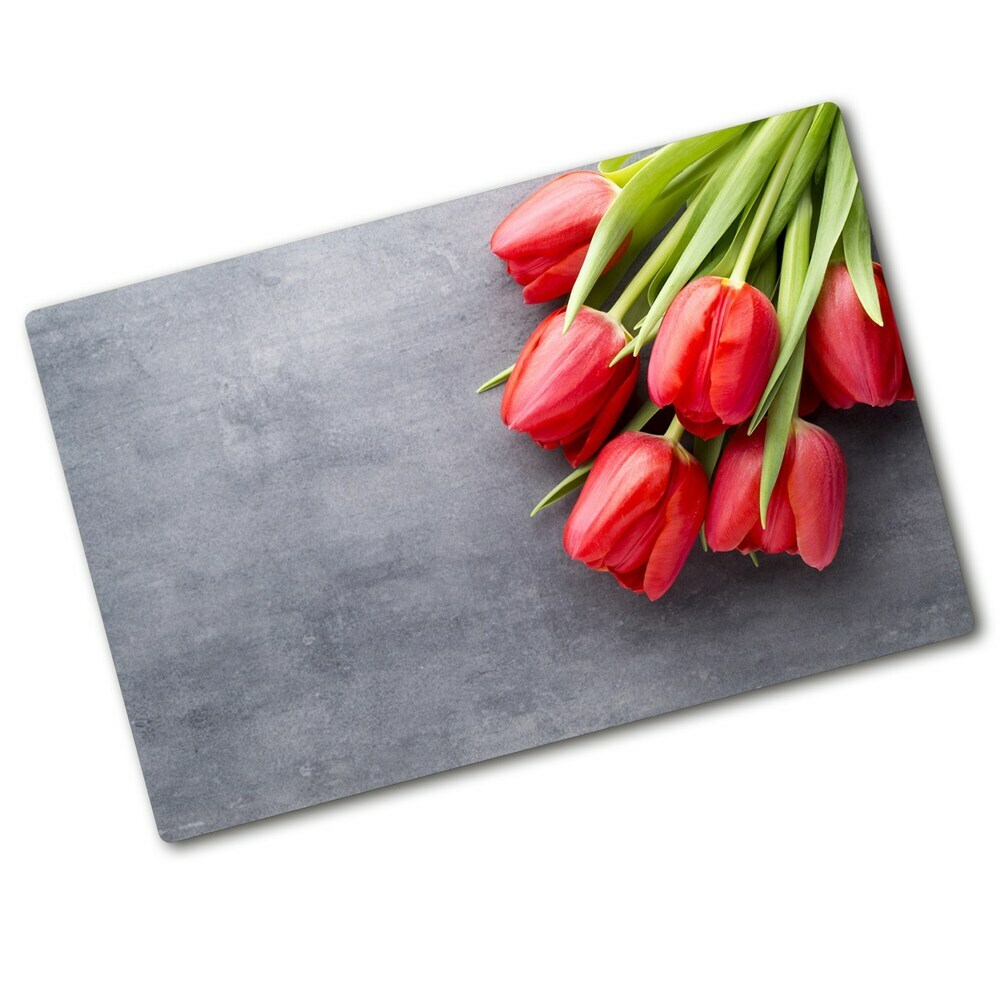 Deska na krájení tvrzená Červené tulipány