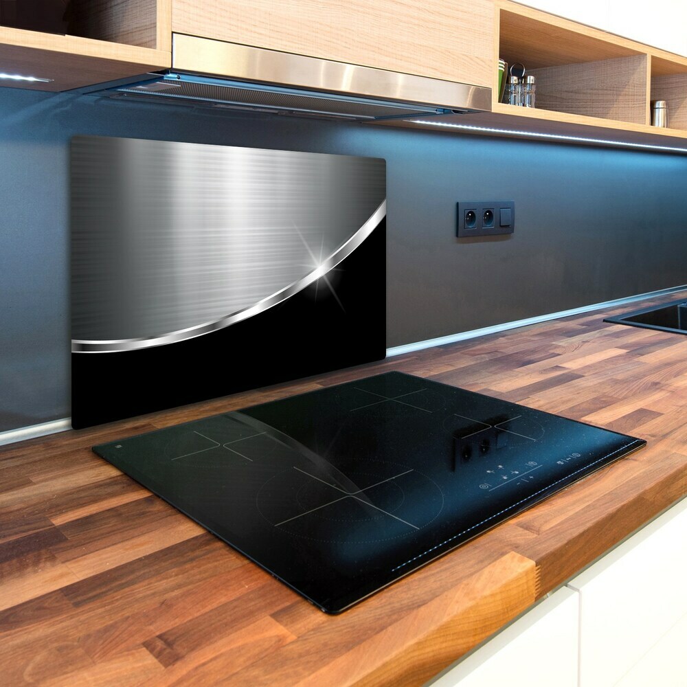 Kuchyňská deska velká skleněná Kovová abstrakce