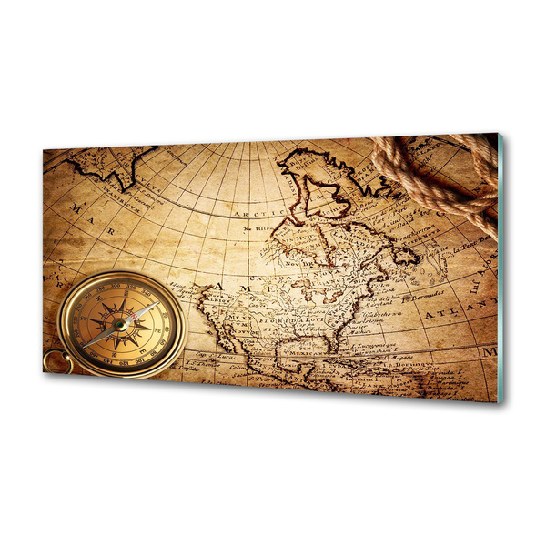 Panel do kuchyně Kompas na mapě