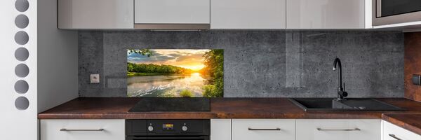 Panel do kuchyně Soumrak nad řekou
