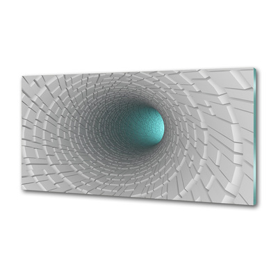 Skleněný panel do kuchynské linky Tunel 3D