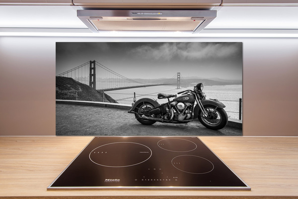 Skleněný panel do kuchynské linky Motorka