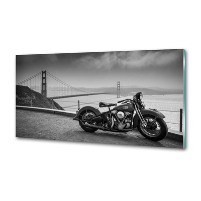 Skleněný panel do kuchynské linky Motorka