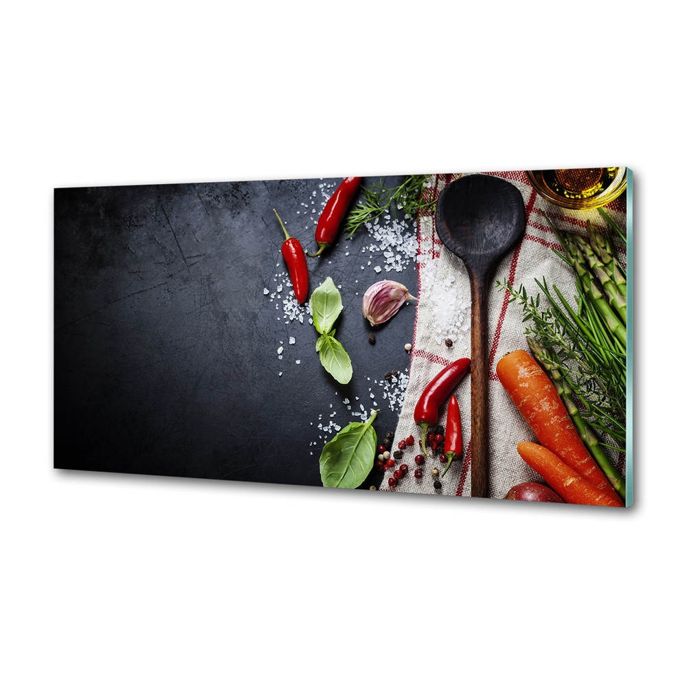 Skleněný panel do kuchynské linky Ingredience