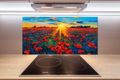 Dekorační panel sklo Pole máků