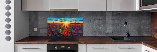 Dekorační panel sklo Pole máků