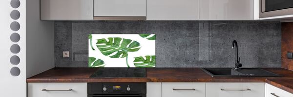 Skleněný panel do kuchynské linky Monstera