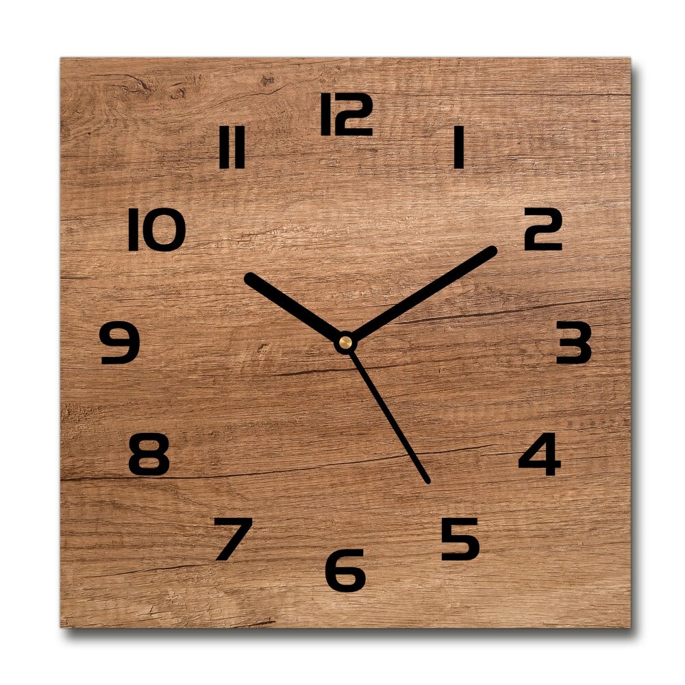 Skleněné hodiny čtverec Dřevěné pozadí