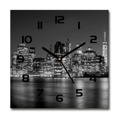 Skleněné hodiny čtverec Manhattan noc
