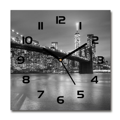 Skleněné hodiny čtverec New York noc