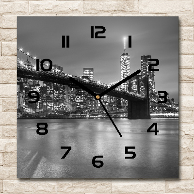 Skleněné hodiny čtverec New York noc