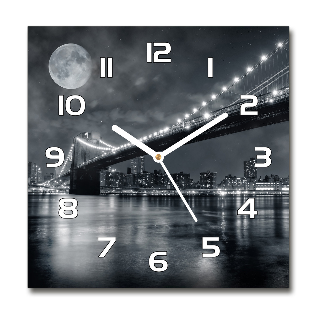Skleněné hodiny čtverec Brooklynský most