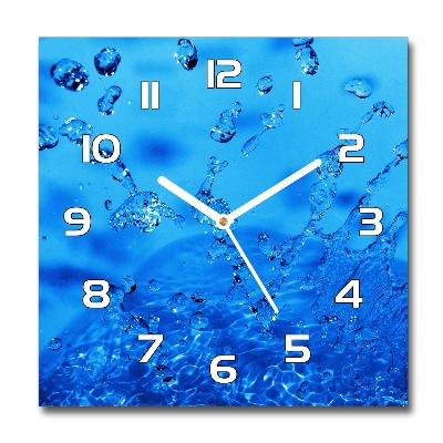 Skleněné hodiny na stěnu Kapky vody