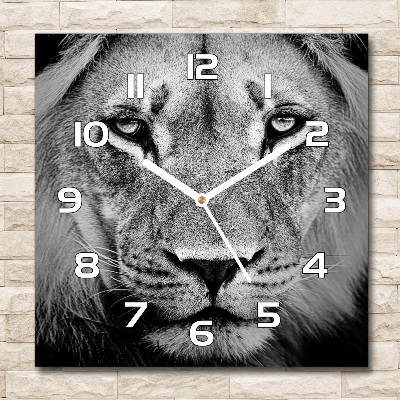 Skleněné hodiny čtverec Portrét lva